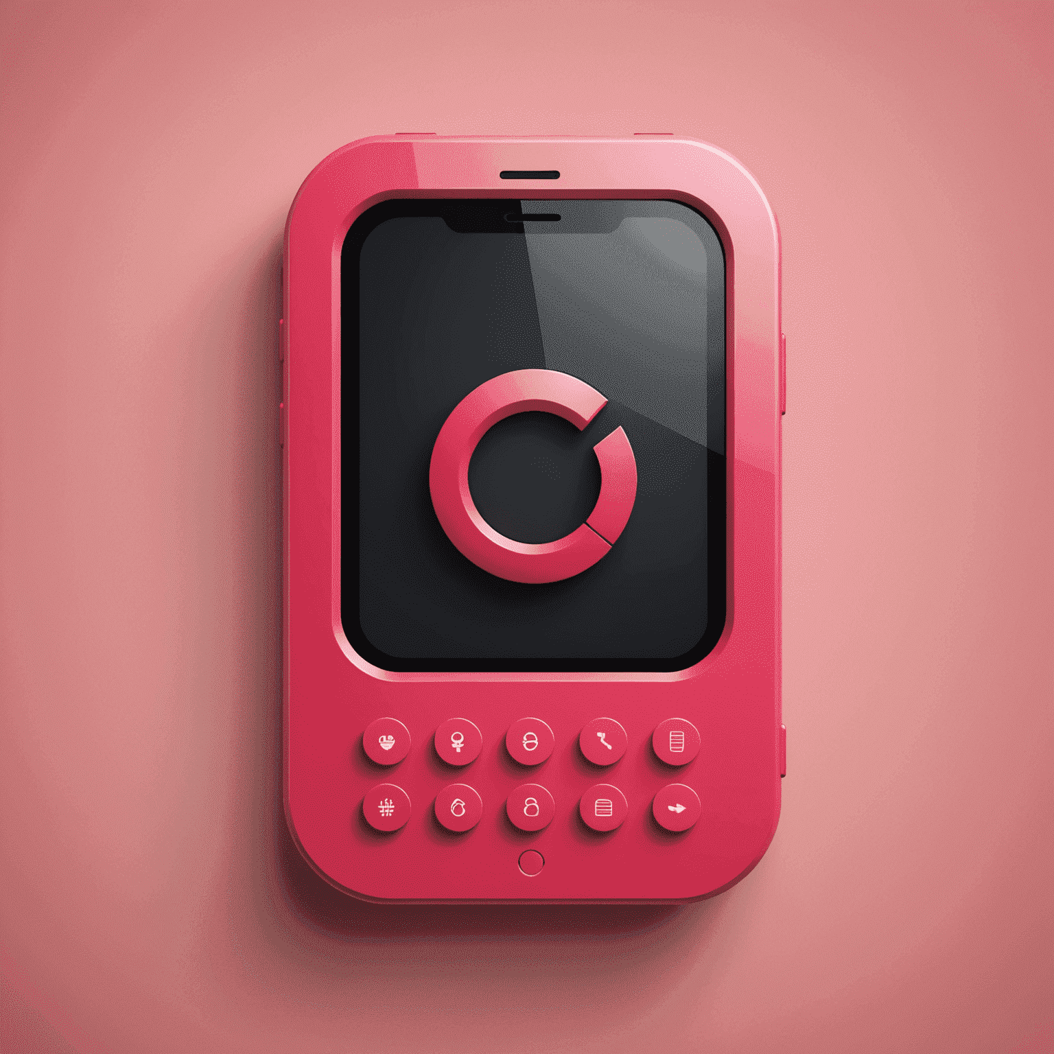 Phonebirety logo - A stylized phone icon with red and pink colors