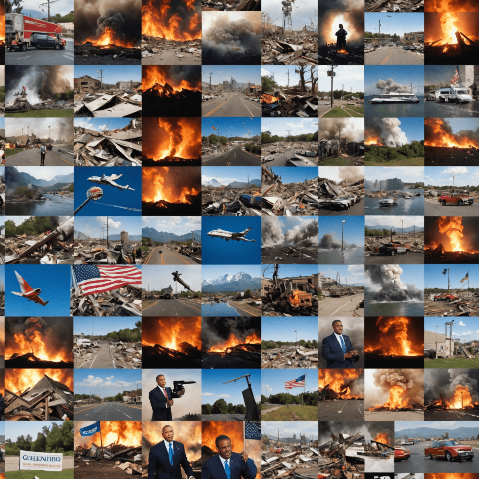 A collage of various news events including natural disasters, political meetings, and sports victories, representing the diverse nature of breaking news stories